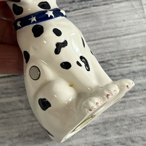 Dalmatian Dog Fire Hydrant Fireman Magnetic Salt & Pepper Shakers 3pc Set - Picture 8 of 10